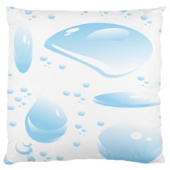 Water Drops Bubbel Rain Blue Circle Large Cushion Case (one Side) by Mariart