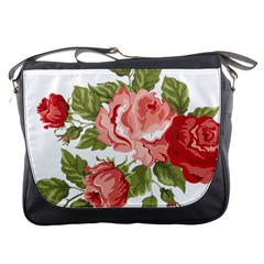 Flower Rose Pink Red Romantic Messenger Bags by Nexatart