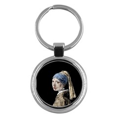 The Girl With The Pearl Earring Key Chains (round)  by Valentinaart