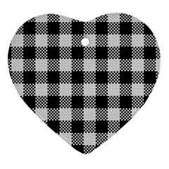 Plaid Pattern Heart Ornament (two Sides) by ValentinaDesign