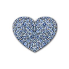 Geometric Luxury Ornate Rubber Coaster (heart)  by dflcprints