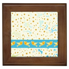 Birds And Daisies Framed Tiles by linceazul