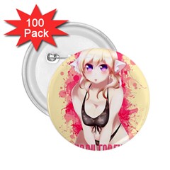 Blonde Hair Bikini Furry Girl 2 25  Buttons (100 Pack)  by Catifornia