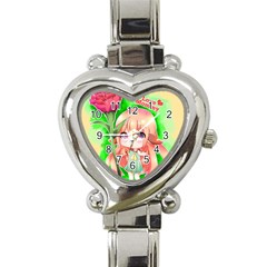 Happy Mother s Day Furry Girl Heart Italian Charm Watch by Catifornia