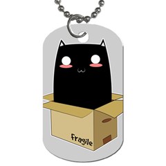 Black Cat In A Box Dog Tag (one Side) by Catifornia
