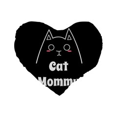 Love My Cat Mommy Standard 16  Premium Flano Heart Shape Cushions by Catifornia