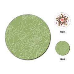 Blender Greenery Leaf Green Playing Cards (round) 
