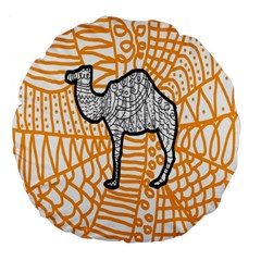 Animals Camel Animals Deserts Yellow Large 18  Premium Flano Round Cushions by Mariart
