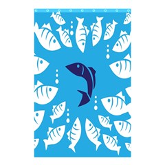 Blue Fish Tuna Sea Beach Swim White Predator Water Shower Curtain 48  X 72  (small)  by Mariart