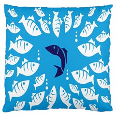 Blue Fish Tuna Sea Beach Swim White Predator Water Standard Flano Cushion Case (two Sides) by Mariart