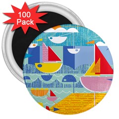 Boats Ship Sea Beach 3  Magnets (100 Pack) by Mariart