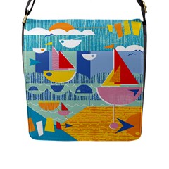 Boats Ship Sea Beach Flap Messenger Bag (l)  by Mariart