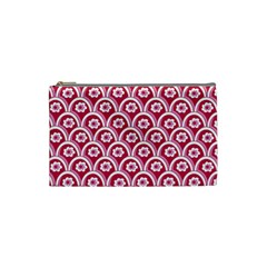Botanical Gardens Sunflower Red White Circle Cosmetic Bag (small) 