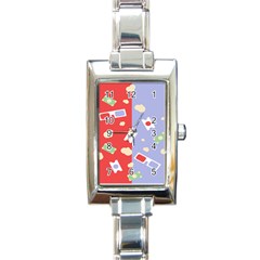 Glasses Red Blue Green Cloud Line Cart Rectangle Italian Charm Watch