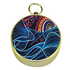 Fish Out Of Water Monster Space Rainbow Circle Polka Line Wave Chevron Star Gold Compasses