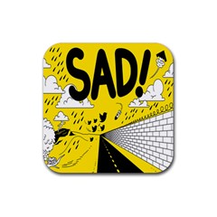 Have Meant  Tech Science Future Sad Yellow Street Rubber Coaster (square) 