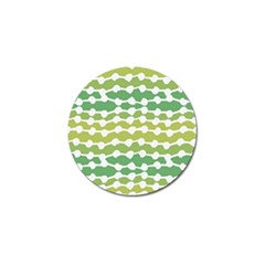 Polkadot Polka Circle Round Line Wave Chevron Waves Green White Golf Ball Marker