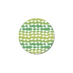 Polkadot Polka Circle Round Line Wave Chevron Waves Green White Golf Ball Marker (10 pack)