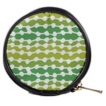 Polkadot Polka Circle Round Line Wave Chevron Waves Green White Mini Makeup Bags