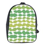 Polkadot Polka Circle Round Line Wave Chevron Waves Green White School Bags (XL) 