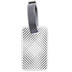 Simple Pattern Waves Plaid Black White Luggage Tags (one Side)  by Mariart