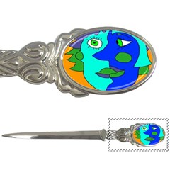 Visual Face Blue Orange Green Mask Letter Openers by Mariart