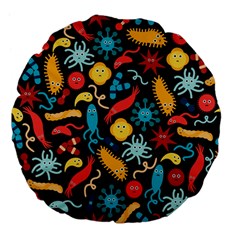 Worm Insect Bacteria Monster Large 18  Premium Flano Round Cushions by Mariart
