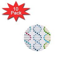 Genetic Dna Blood Flow Cells 1  Mini Buttons (10 Pack) 