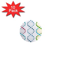 Genetic Dna Blood Flow Cells 1  Mini Magnet (10 Pack) 