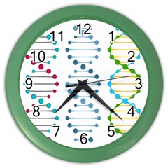 Genetic Dna Blood Flow Cells Color Wall Clocks by Mariart