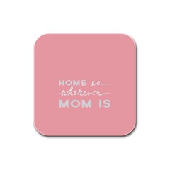 Home Love Mom Sexy Pink Rubber Square Coaster (4 Pack) 