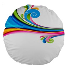 Colored Lines Rainbow Large 18  Premium Round Cushions