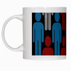 Human Man People Red Blue Grey Black White Mugs by Mariart