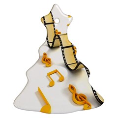 Isolated Three Dimensional Negative Roll Musical Notes Movie Ornament (christmas Tree) 