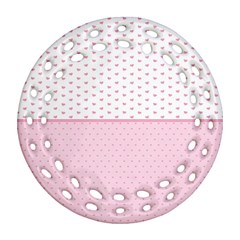Love Polka Dot White Pink Line Ornament (round Filigree) by Mariart