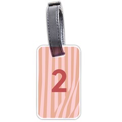 Number 2 Line Vertical Red Pink Wave Chevron Luggage Tags (one Side) 