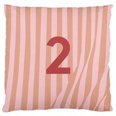Number 2 Line Vertical Red Pink Wave Chevron Large Cushion Case (two Sides)