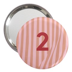 Number 2 Line Vertical Red Pink Wave Chevron 3  Handbag Mirrors by Mariart
