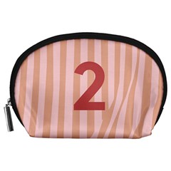 Number 2 Line Vertical Red Pink Wave Chevron Accessory Pouches (large) 