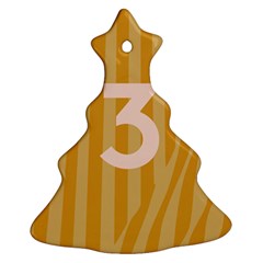 Number 3 Line Vertical Yellow Pink Orange Wave Chevron Ornament (christmas Tree) 