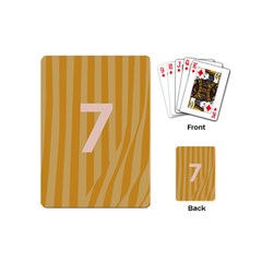 Number 7 Line Vertical Yellow Pink Orange Wave Chevron Playing Cards (mini) 