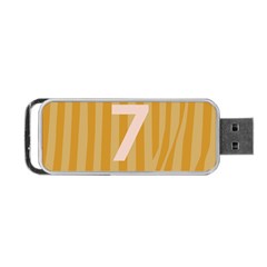 Number 7 Line Vertical Yellow Pink Orange Wave Chevron Portable Usb Flash (one Side)
