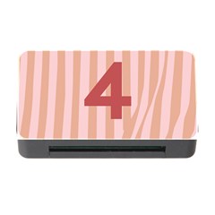 Number 4 Line Vertical Red Pink Wave Chevron Memory Card Reader With Cf by Mariart