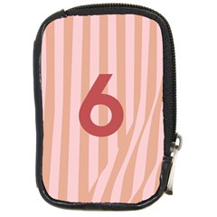 Number 6 Line Vertical Red Pink Wave Chevron Compact Camera Cases