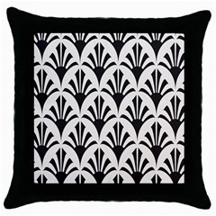 Parade Art Deco Style Neutral Vinyl Throw Pillow Case (black) by Mariart