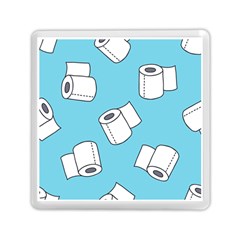 Roller Tissue White Blue Restroom Memory Card Reader (square)  by Mariart