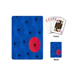 Pink Umbrella Red Blue Playing Cards (mini) 