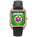 Tel Aviv Coat of Arms  Rose Gold Leather Watch 