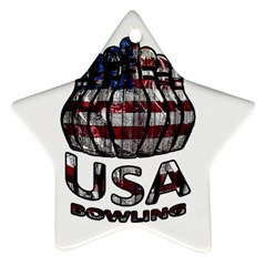 Usa Bowling  Star Ornament (two Sides) by Valentinaart