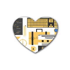Web Design Mockup Web Developer Rubber Coaster (heart)  by Nexatart